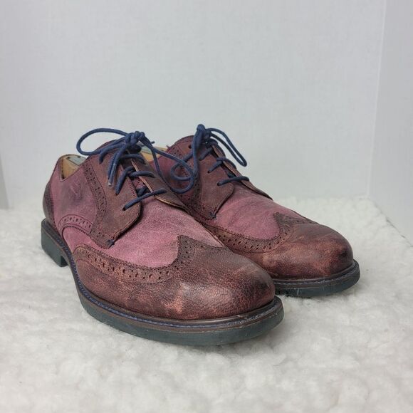 Cole Haan Grand Os Mens Size 9.5 Leather Oxford  C20234 Wingtip Burgendy Shoes - Picture 1 of 10